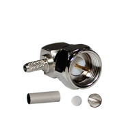 Conector RF en Ángulo F-C-JW1.5, Conector Tipo F de Fábrica, Crimpado para RG174 y RG316