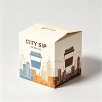 Boîte à grains de café rigide de qualité alimentaire, couleur ivoire, avec bande de déchirement à une seule traction, écologique, biodégradable, personnalisable, en carton blanc