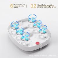 Bain de pieds chauffant pliable avec massage, machine de spa pour les pieds électrique pliable à bulles, shiatsu et rouleaux automatiques