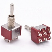 Tắt Khởi Động Lại ON Off ON Momentary Reset Rocker Chuyển Red DPDT 3-Way Chuyển Đổi Chuyển