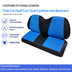 Siège de canapé pour voiturette de golf CLUBCAR <span class=keywords><strong>Pioneer</strong></span> importé, avec dossier et petit coussin de canapé, doté d'un design à boucle et d'un revêtement en cuir remplaçable - Product Image 1