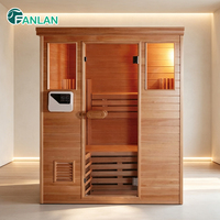 Ruang Sauna Tradisional Kayu Fanlan Dengan Pemanas Sauna 4.5KW untuk Terapi Kesehatan dan Relaksasi di Dalam Ruangan