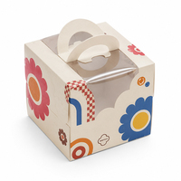 Scatola per Torte Personalizzata con Logo, Confezione per Cupcake e Pasticceria in Cartone con Manico e Finestra