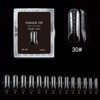 Nouveau moule à ongles d'extension 140 pièces en boîte avec échelle extension en plastique de photothérapie rapide sans bac à papier