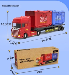 Jouet de transport pour enfants Onr, semi-remorque, simulation de camion à plateau, modèle de remorque porte-conteneurs, TPE silicone, 22 cm - Product Image 3