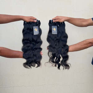 Lots de cheveux naturels non traités de temple indien, vente en gros de mèches de cheveux humains, extensions de cheveux vietnamiens ondulés, fournisseurs - Product Image 2