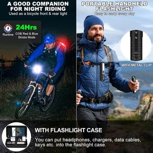 Powerful P50 Type-C Power Range Hunting Torch <strong>Light</strong> <strong>9000</strong> <strong>Lumen</strong> High Power LED Flashlight Aluminum Alloy USB Rechargeable IP65 AA - Product Image 4