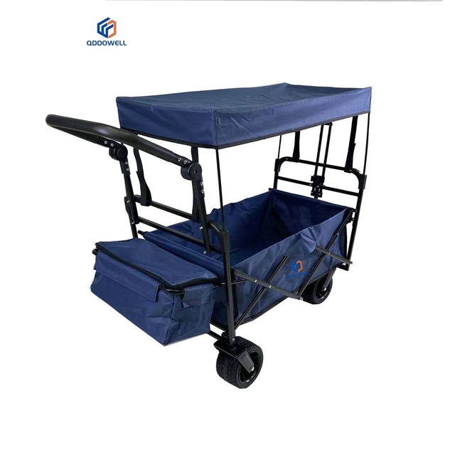 All Terrain Folding Camping Wagon 360 Degree Pull Wagon Trolley Kids Folding Wagon With Canopy