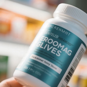 Étiquettes de supplément de vitamines imprimées personnalisées Étiquette d'autocollants pharmaceutiques en argent brillant pour la médecine - Product Image 2