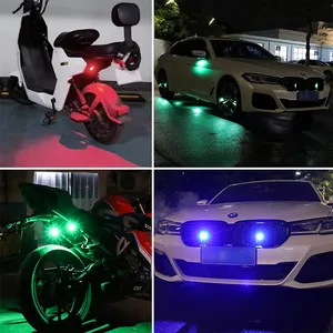 חדש 7 צבעים לנער חיישן אופנוע אזהרת אות מנורת מהבהב אורות רכב מל "טים מטוסי לילה ניווט מנורות.