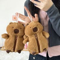 Porte-monnaie Capybara mignon en peluche, sac organisateur de dessin animé Capybara, mini sac à monnaie pour fille