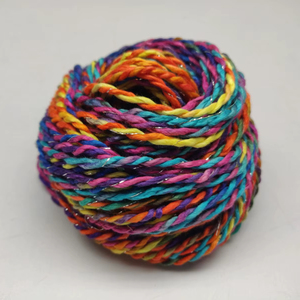 100% soie de mûrier tenture murale Art fil torsadé teint à la main tricot broderie Crochet tissé cadeau décoratif - Product Image 6