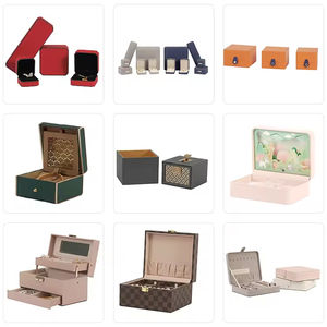 Set de Regalo con Empaque de Madera, Anillo de 6 Pulgadas, Caja Pequeña de Cartón, Caja de Joyería de Terciopelo Rosa, Bandeja de Exhibición de Joyas Personalizada - Product Image 2