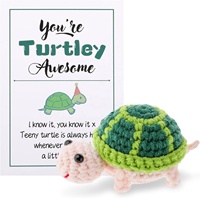 Tortue positive faite à la main au crochet tortue de motivation émotionnelle décor cadeaux inspirants pour fête femmes hommes cadeaux d'anniversaire