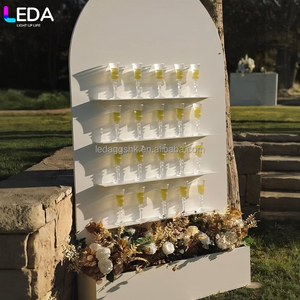 LEDA - Decoración de Bienvenida Moderna y Lujosa para Bodas, Fondo Decorativo, Arreglo Floral Pequeño de Acrílico Blanco, Soporte para Botellas de Champán - Product Image 1