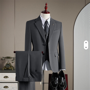 Ensemble de costumes pour hommes en <span class=keywords><strong>laine</strong></span>, coupe ajustée, veste blazer et <span class=keywords><strong>pantalon</strong></span>, pour affaires, mariages, bureau, tenue formelle ou décontractée - Product Image 1