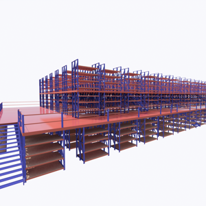 מערכת מתלה mzzanine להתאמה אישית, פלטפורמת אחסון רב-שכבתית פלדה עם קורות, לשימוש תעשייתי מחסן - Product Image 1