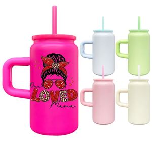 Custom LogoBulk Coffee Cup Vacuum <b>Insulated</b> Matt Macaron Blank Sublimation 16oz Stainless Steel Tumbler <b>Mugs</b> with Handle Straws - Product Image 4