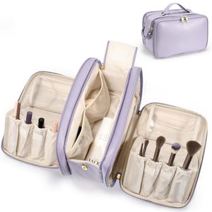 Travel Makeup <b>Bag</b> for Women Fashion Large Capacity Pouch Open Flat Cosmetic Portable Organizer - Product Image 1