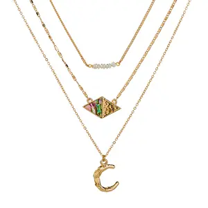 Collier pendentif chaîne superposée plaqué or Merryshine-18K pour femme, bijoux plaqué or, haute qualité