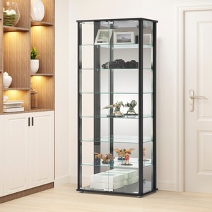 Vitrine moderne en verre trempé avec éclairage pour bar à domicile, salon, entrée, hôtel, appartement, supermarché, meubles de maison - Product Image 2