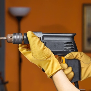 Luvas de Trabalho em Couro para Homens e Mulheres, Luvas de Segurança para Construção, Couro de Vaca, Luvas Gerais para Trabalho Industrial e Jardinagem - Product Image 4