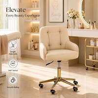 Tabouret de coiffeur réglable pivotant sur roulettes, chaise de salon de beauté