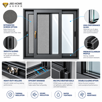 Fenêtres coulissantes modernes en aluminium sur mesure, fenêtre horizontale en verre avec cadre durable thermolaqué pour maisons résidentielles