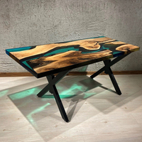 Meilleures ventes de meubles de salon 18 "x 3" extérieur derniers bureaux liquides dorés pliants table en résine époxy moules