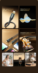 <span class=keywords><strong>สาย</strong></span>เคเบิลเสียงแบบมี<span class=keywords><strong>สาย</strong></span>ถักไนลอน CL-6L สำหรับมืออาชีพ แบบตัวผู้-ตัวเมีย ขนาด <span class=keywords><strong>3.5</strong></span> มม. ถึง Type-C สำหรับใช้กับคอมพิวเตอร์ วิทยุในรถยนต์ และแล็ปท็อป - Product Image 6