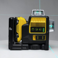 Niveau laser Dewal 12V Li-ion, mesure 16 lignes, auto-nivelant 4D 360° °   Ensemble de niveleurs laser verts pour la construction, la pose de carrelage et les travaux de cloisons sèches