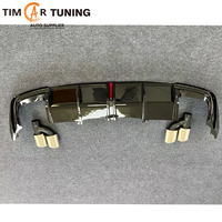 Diffuseur arrière style noir brillant avec éclairage LED pour Audi A4 S4 B9.5 2020-2024, échappement quadruple