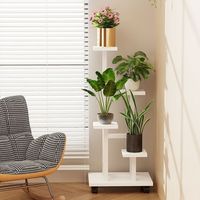 Étagère de rangement mobile en fer forgé, support multi-niveaux pour pots de fleurs, pour balcon, salon, étagère pour plantes succulentes, en métal durable