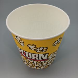 Cubo desechable económico de PE PLA con revestimiento a base de agua para palomitas, tazón de papel para envasado de alimentos - Product Image 1