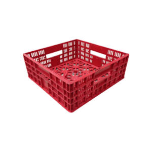 Caja de Plástico Perforada KE 4412, Resistente, Apilable, Reciclable, Plegable, Antibacteriana, para Leche, Yogur y Queso - Product Image 1