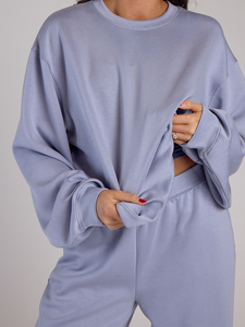 Felpa Oversize da <span class=keywords><strong>Donna</strong></span> in Tessuto Tecnico a Doppia Maglia con Strato d'Aria Pesante Personalizzato in Rayon Spandex Anti-Pilling - Product Image 4