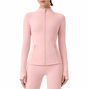 USA Oversea Warehouse <b>Yoga</b> Set Breathable Lightweight Women's <b>Yoga</b> <b>Jacket</b> <b>Yoga</b> Top Women Tracksuit with Gold Zipper Gym Fitness - Product Image 6