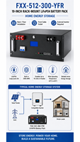 Batería de Litio para Almacenamiento de Energía Solar Comercial, Montaje en Rack de 19 Pulgadas, 51.2V 300Ah 15.36kWh LiFePO4, Protección IP21