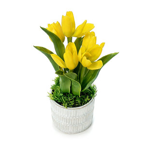 <span class=keywords><strong>Prix</strong></span> de gros, petite tulipe artificielle chic dans un <span class=keywords><strong>pot</strong></span> <span class=keywords><strong>en</strong></span> céramique, fleurs artificielles, tulipe pour une décoration de bureau mignonne - Product Image 2