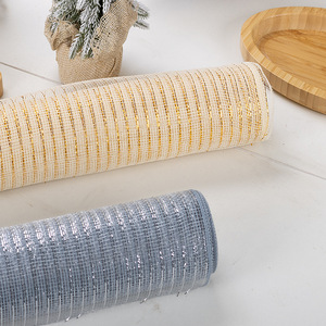 Dekorasi pohon Natal baru 2024 pita kasa PP emas perak dekorasi Natal jaring kawat liontin - Product Image 3