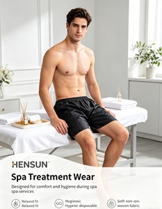 Sous-vêtements jetables pour hommes hensun, boxers en polyester noirs, rangement facile pour hôtel, spa, salon - Product Image 6