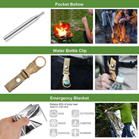 Kit de survie d'urgence Outdoor Adventure 18 en 1 avec outil SOS Sécurité et équipement de survie