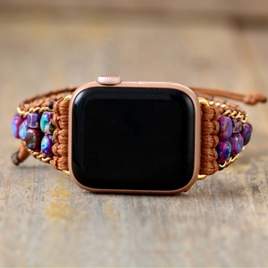 Cinturino Trendy di design imperor Jasper orologio intrecciato 38-45mm cinturino in pietra naturale per tutte le serie da Apple Watch - Product Image 2