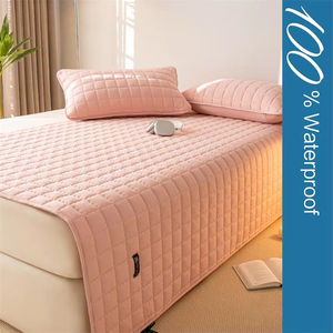 Funda de colchón impermeable con banda elástica, almohadilla protectora acolchada, colcha, colchón suave para <span class=keywords><strong>cama</strong></span> individual doble 140_<span class=keywords><strong>160</strong></span> - Product Image 5