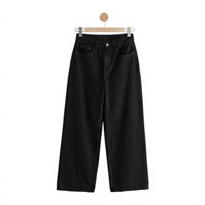 Jeans en denim déchiré pour femme, taille haute, coupe droite, délavage vintage, style streetwear décontracté, vêtements personnalisables avec logo - Product Image 6