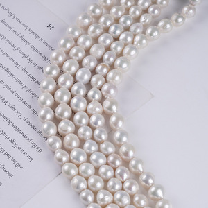 Perles de Zhuji, perles d'eau douce naturelles, perles Keshi, 11-13 mm, queue Edison, blanches, collier DIY, bracelet, perles roses en vrac - Product Image 4