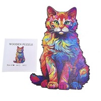 Puzzles en bois en forme d'animaux uniques, avec 51 à 100 pièces, pour adultes et enfants, DIY
