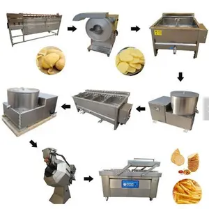 Industrial Snack Food Processing Making Machine Fried Cassava Chips Frying Line
