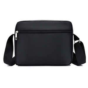 Jingpin Men's Crossbody Bag Black Solid Color Adjustable Strap Smooth Zipper Business Casual Messenger Bag - Product Image 4
