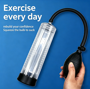 Agrandisseur de pénis gonflable en forme de grenade avec pompe manuelle, manchon en silicone, jouet pour adultes pour hommes, prise ferme, étanche, portable - Product Image 1